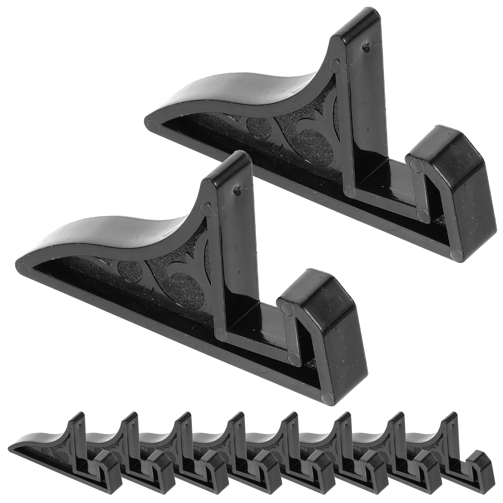 額縁ディスプレイ棚、スタンド台座、証明書ホルダー、プラスチックデスクトップスタンド、黒の携帯電話、800x450x110cm、10個