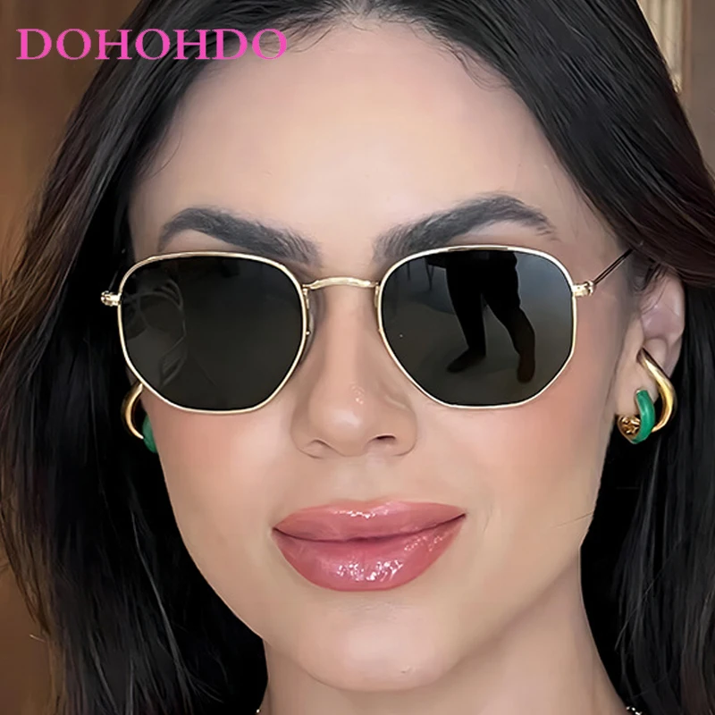 

Fashion Metal Frame Polygon Sunglasses Women Men Luxury Brand Designer Trend Vintage Punk Travel Driving Shade Sunglasses UV400