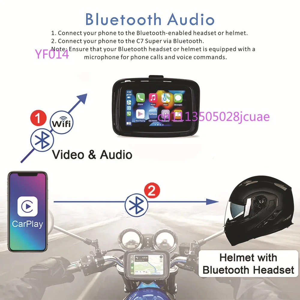 5 Inch IP67 Waterproof GPS Navigator with Smart CarPlay HD Driving Recorder Portable All-In-One Riding Device