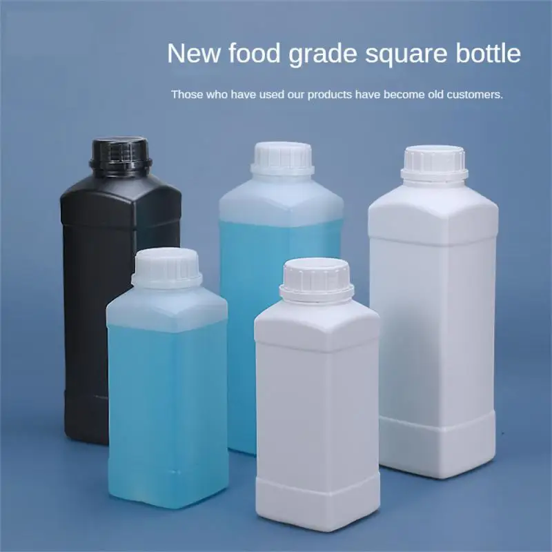 Empty Square plastic bottle with lid Food Grade HDPE container shampoo Lotion paint refillable bottle