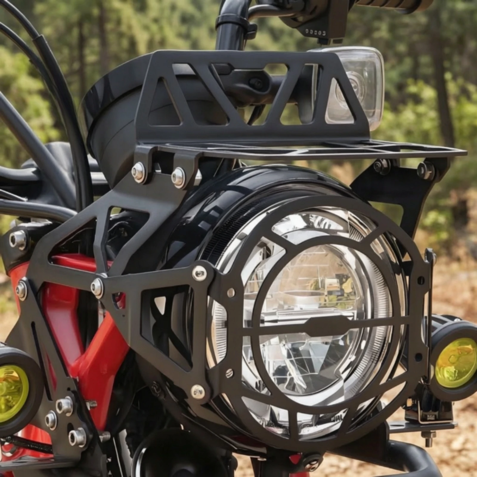 Motorcycle Front Luggage Rack Extra Storage Motorcycle Front Cargo Carrier Metal Sleek for Motorcyclists, Everyday Carry