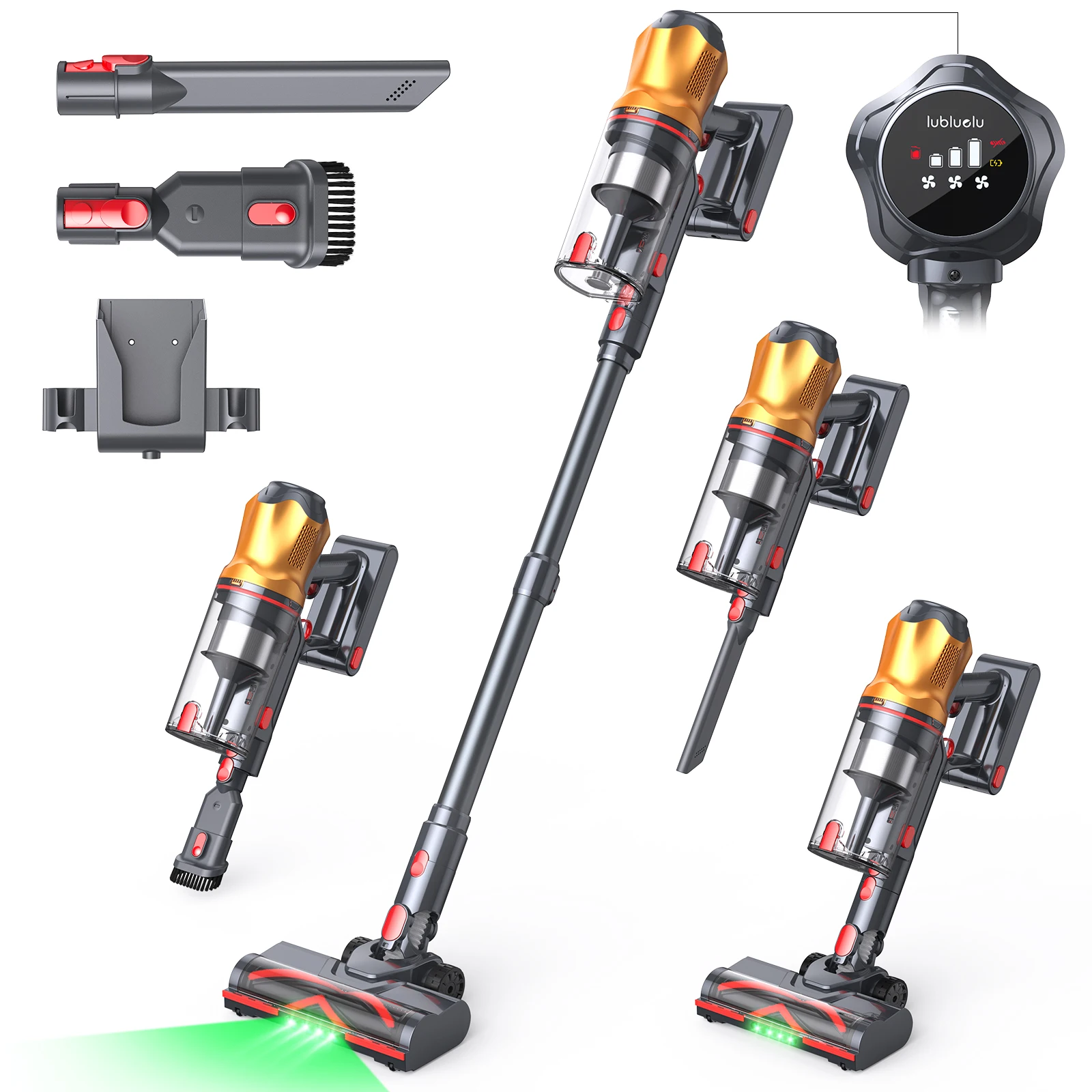 Lubluelu G20 650W Kabelloser Staubsauger 80KPA Starke Saugkraft für Tierhaare und Teppiche 60 Minuten Laufzeit 950ml Haushaltsreinigung