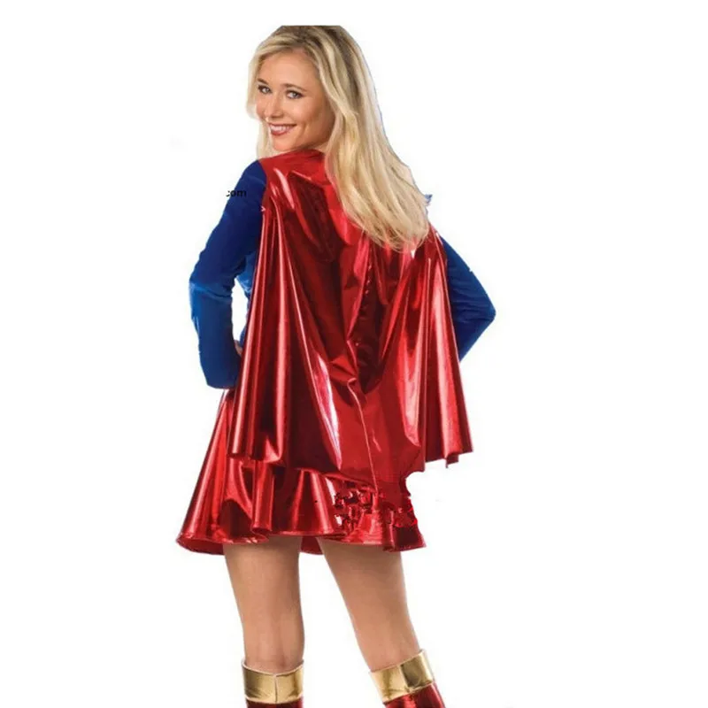 فستان نسائي خارق مع أغطية أحذية كيب شخصية فيلم كوسبلاي للهالوين زي مثير للسيدات فستان حفلات العطلات