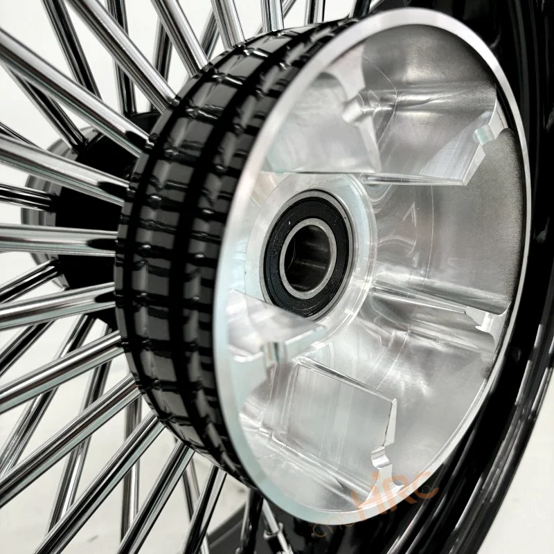 Motorcycle Rim Wheel 16 18 19 20 21 23 Inch 21x3.5 16x3.5 Fat Spoke Front Rear Chrome Spoke Black Rim Set Motorcycle For Triumph