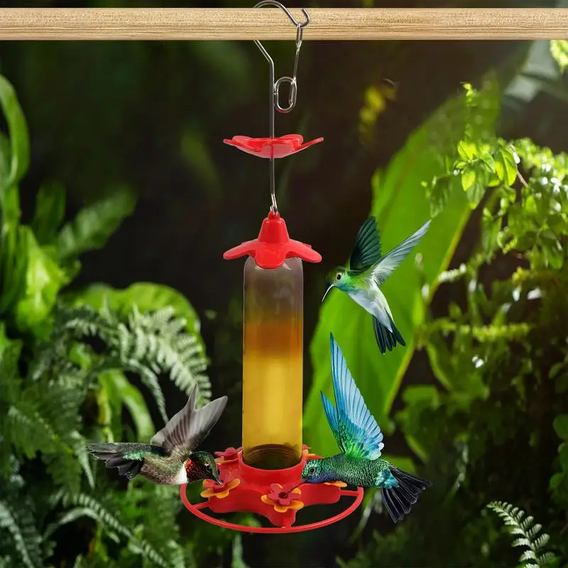 Hummingbird Feeders For Outdoors 2pcs Leak-Proof Saucer Feeders 360ml Capacity Ant Moat Included 5 Bee Guard Feeding Ports