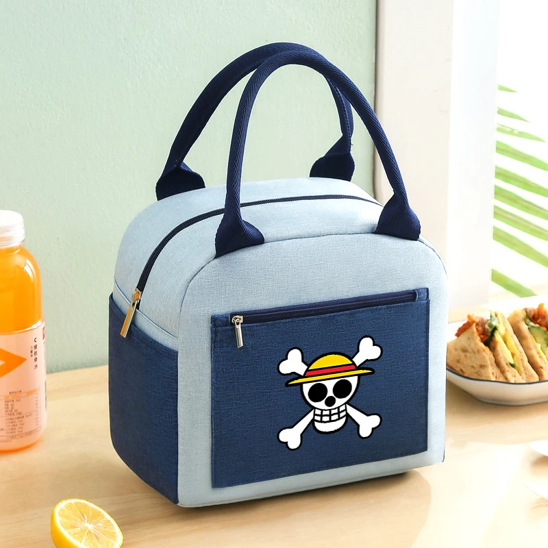 

One Pieces Lunch Bag Luffy Chopper Portable Picnic Bento Pack Cartoon Anime Student Food Meal Handbag Funny Birthday Gifts