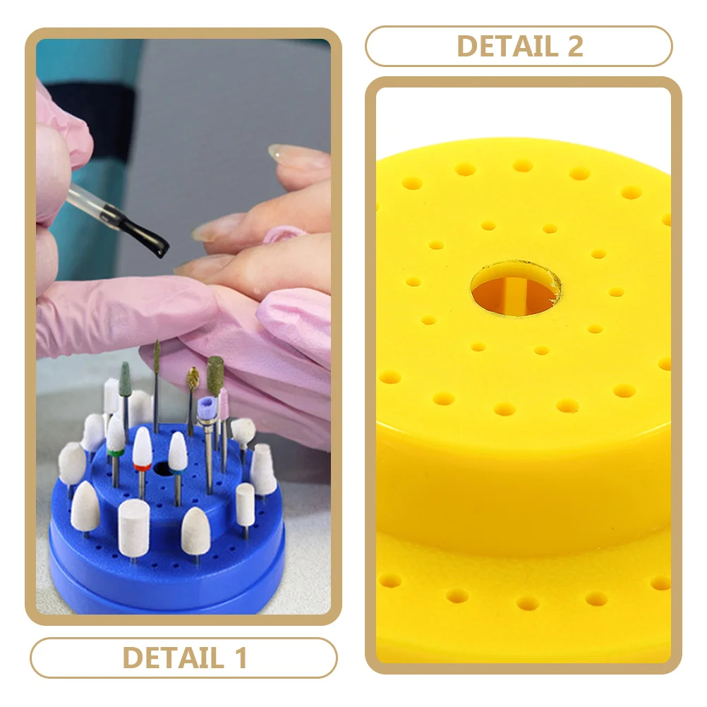 

4pcs Drill Bits Holder Storage Organizer 60 Holes Sturdy Pp Compact Transparent Lid Multi Slot Nail Tool Organizer Stand