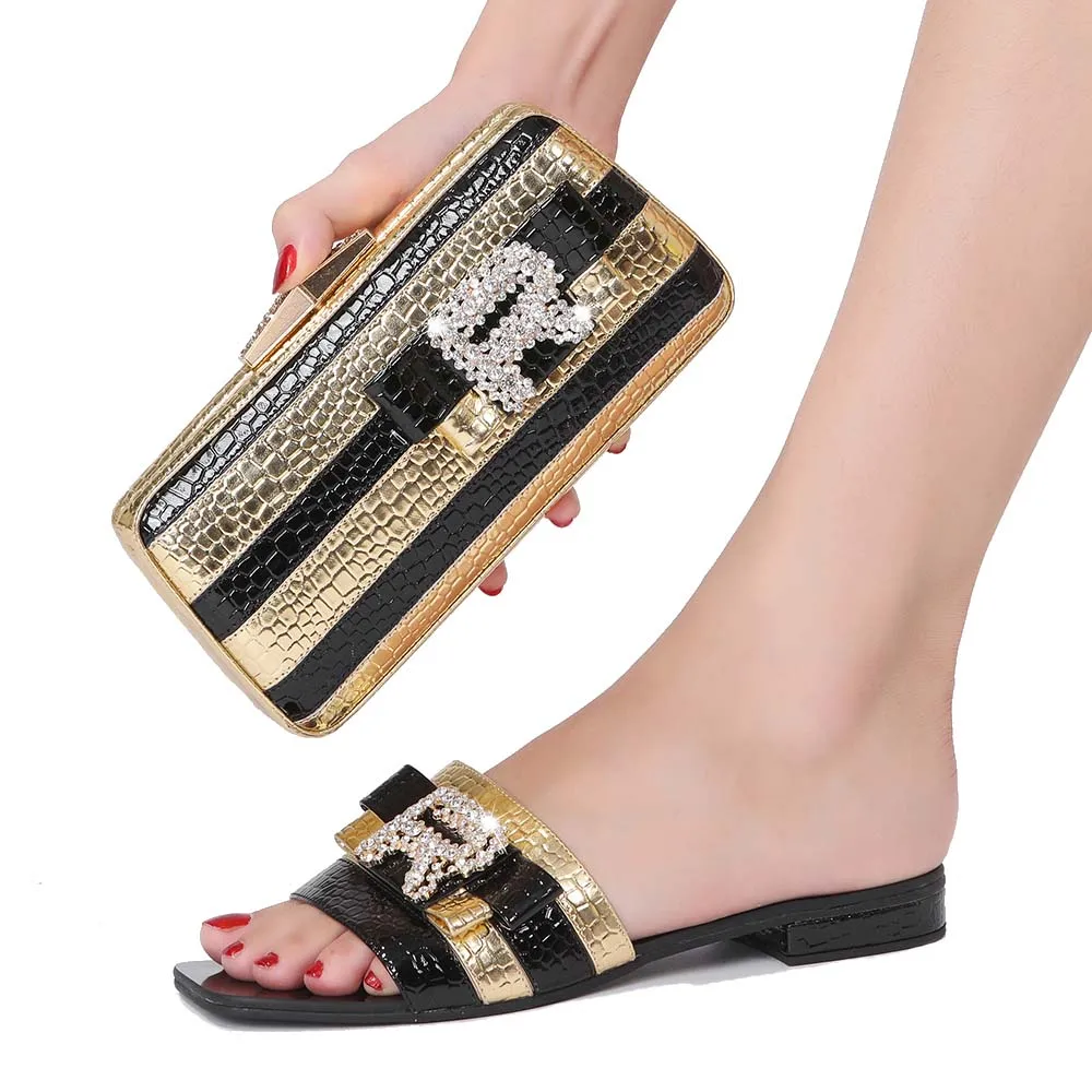 Italian Shoes And Bags For Nigerian Women New Arrival Fashionable Shoes And Bag Sets Women\'s Wedding For African Lady Sandals