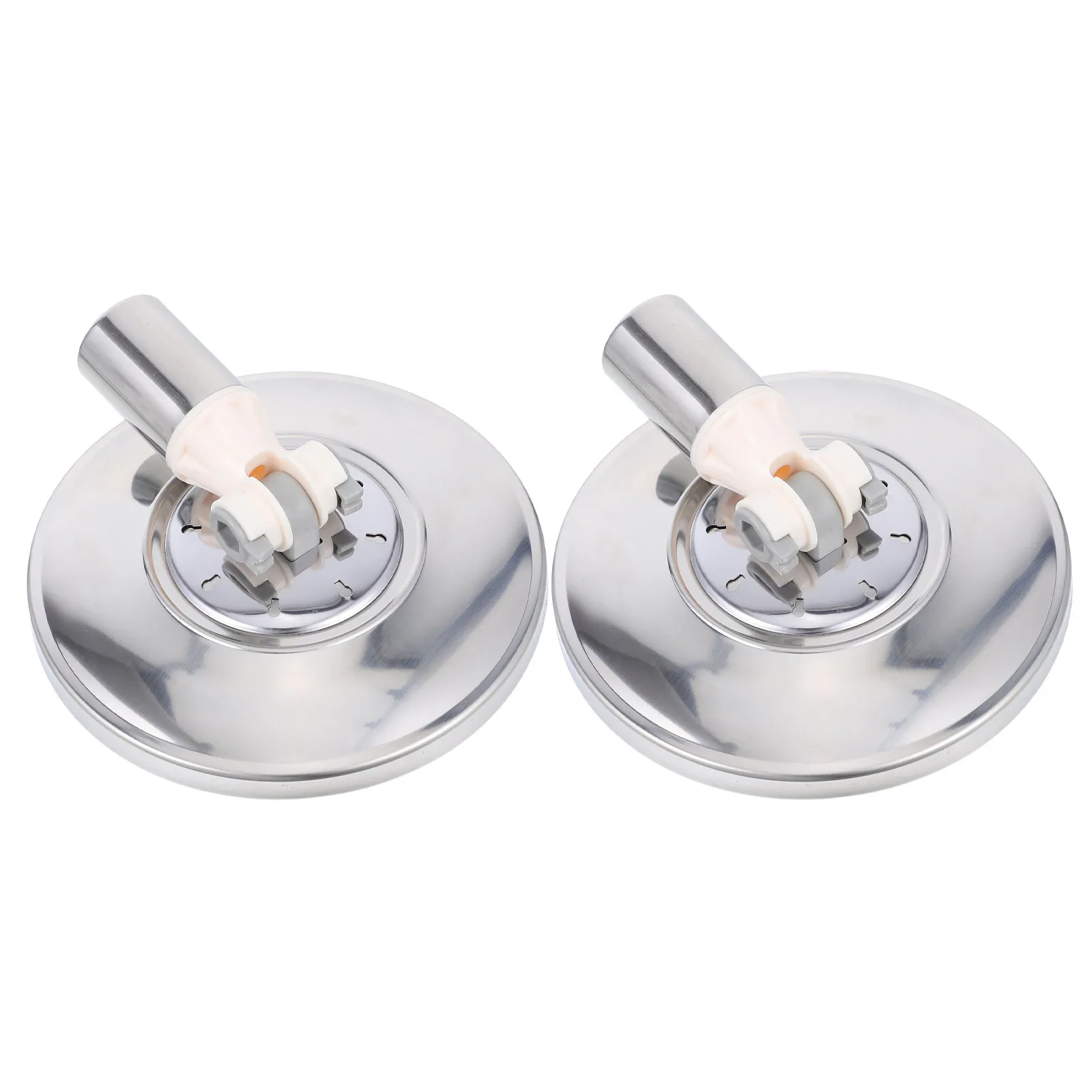 2Pcs Spinning Mop Replacement Parts Round Head Base Heavy Duty Stainless Steel Plate for 22Mm Mop Handle Floor Cleaning