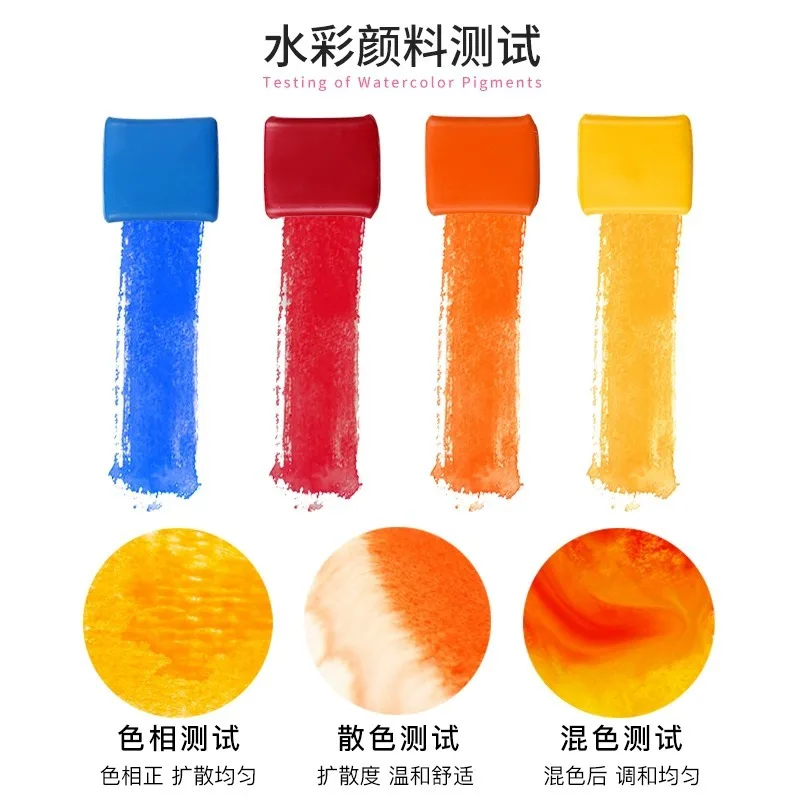 Portable Solid Watercolor Paint Set for Students and Outdoor Sketching, 12 to 96 Color Options with Watercolor Brush and Mixing