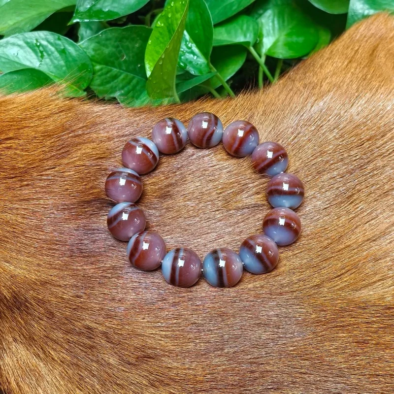 17mm Round With High-quality Cinnabar Material Bead Natural Thread Shaped Pharmacist Agate Dzi Beads Bracelet Free Shipping