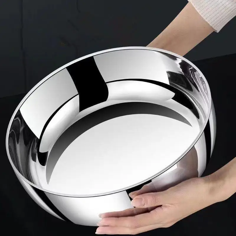 

Golden Silver Stainless Steel round Bowl for Kitchen Cooking Baking And Noodle Serving Rust-Resistant Dough Kneading Dish