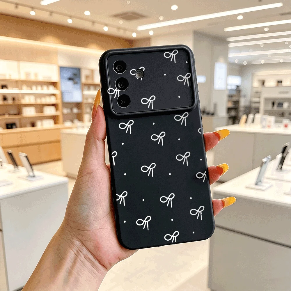 White Bows Phone Case For Samsung A56 A54 A50 A37 A17 A15 A13 A12 A11 A07 A06 A05 A04 A03 Shockproof Back Cover