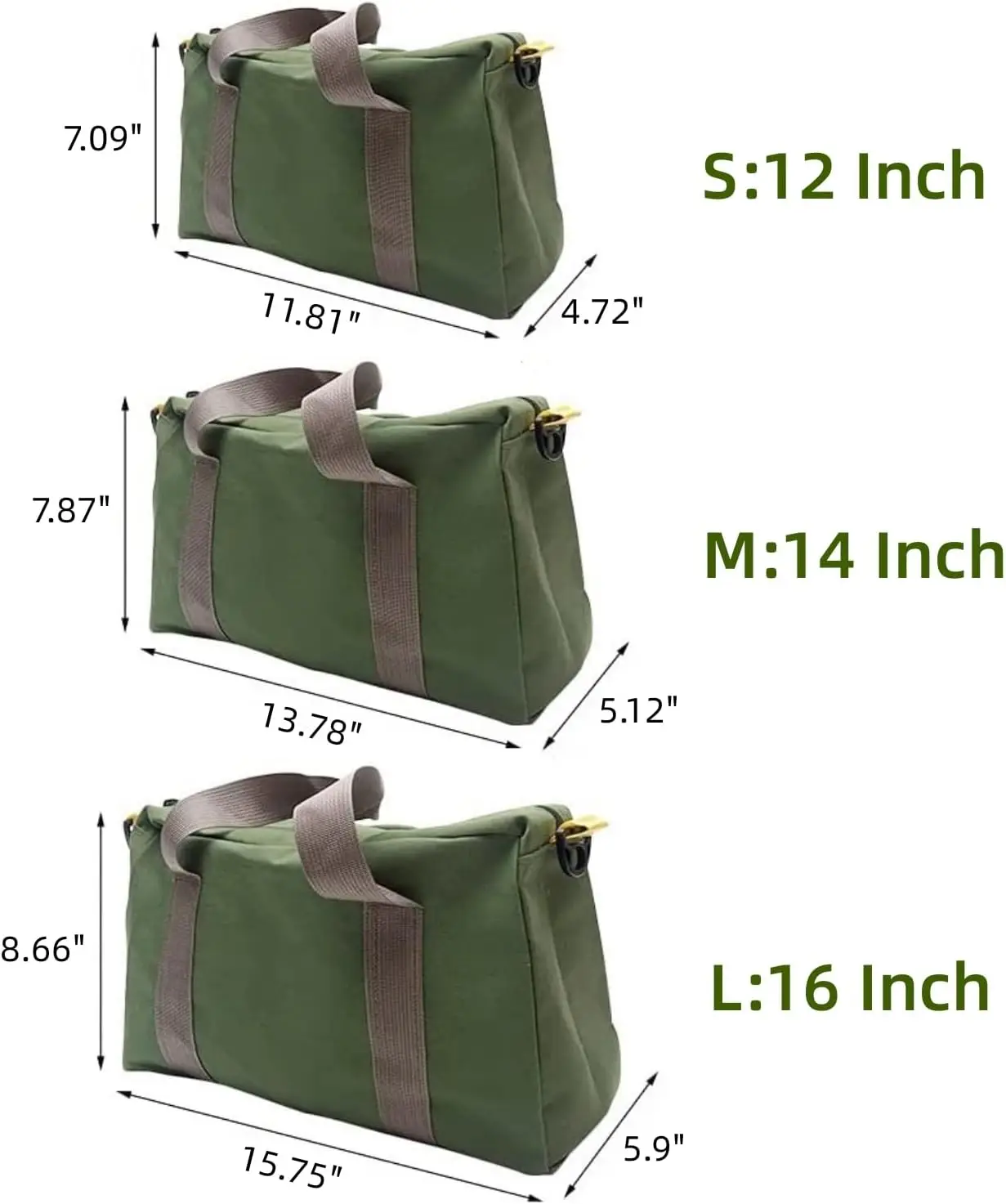 Wide Mouth Tool Bag, Canvas Tool Bag, Heavy Duty Tool Storage Bag, Large Capacity Tool Tote Bag for Electricians, Power