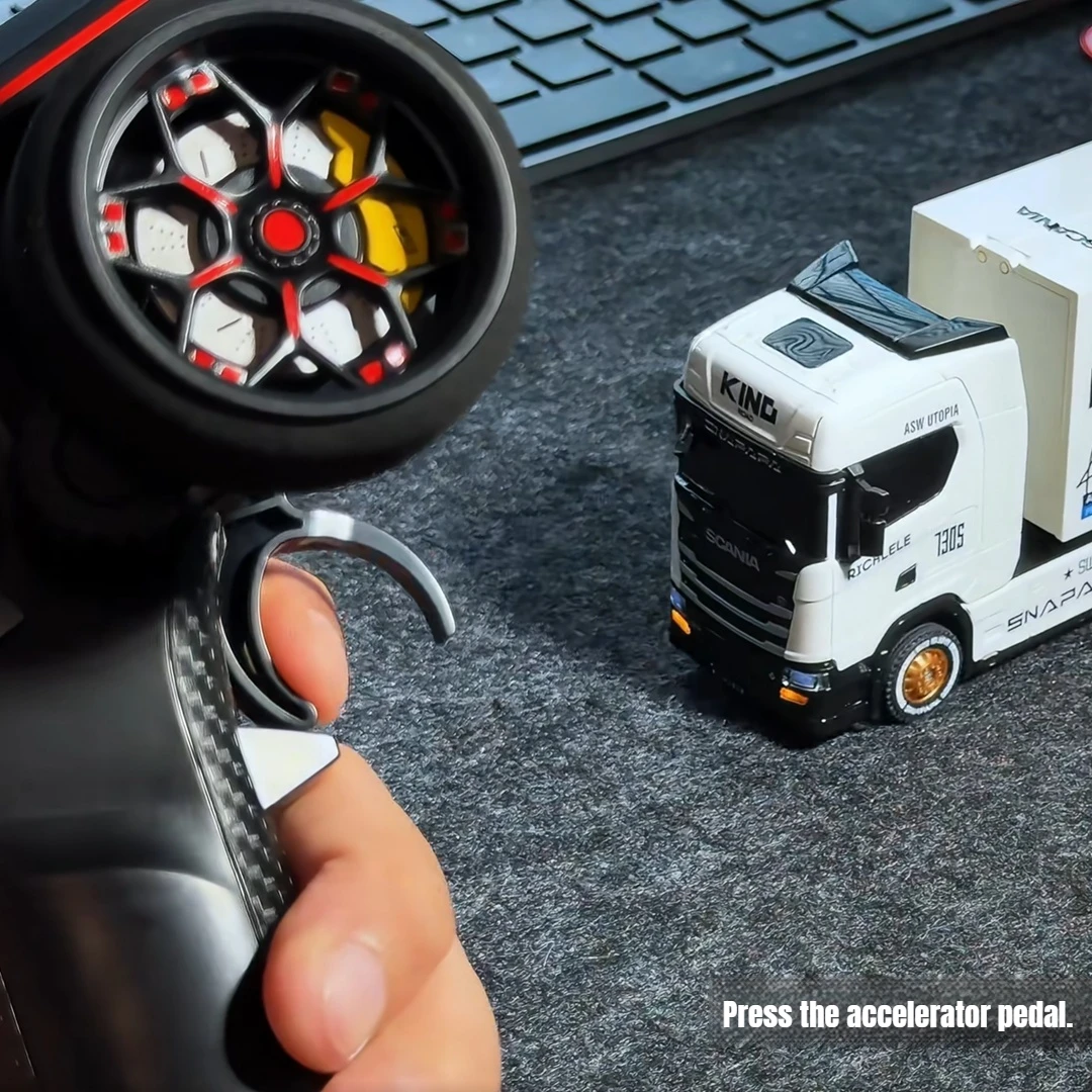 Licensed Container Trailer RC Truck Multifunction Radio Controlled Drift Lorry Model Toy Boys Birthday Present Collectibl