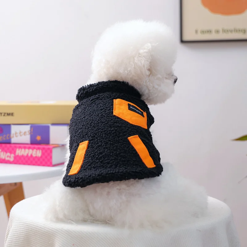 

Pet Dog Cat Vest, Reversible Plaid Fleece Lamb Fur Winter Clothes for Puppy Kitten, Autumn Winter Warm Wardrobe