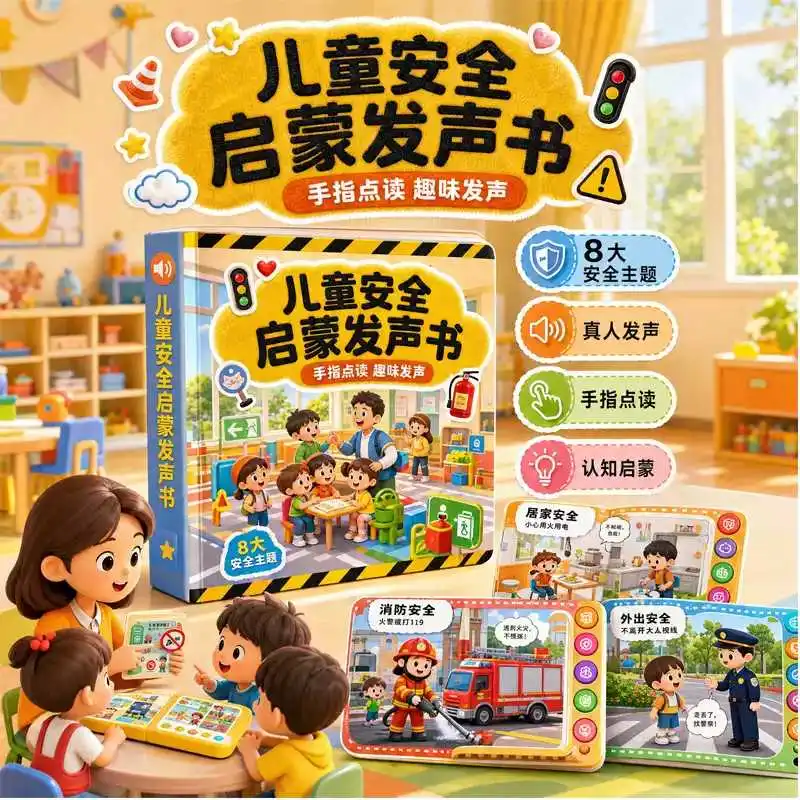 子供向け三言語音声学習ブック、広東語・英語・中国語の指差し読み上げ式トーキングブック、幼児向け早期教育教材