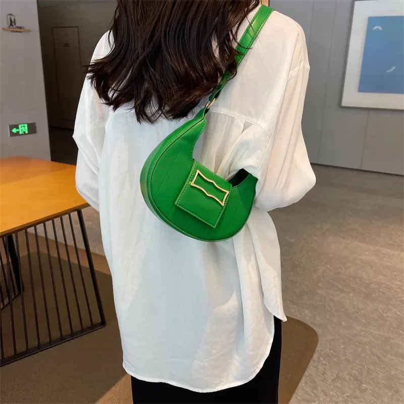 Fashion Shoulder Bags for Women Women's Subaxillary Bag Design Advanced Texture Armpit Handbags Purses Crescent Saddle Bag