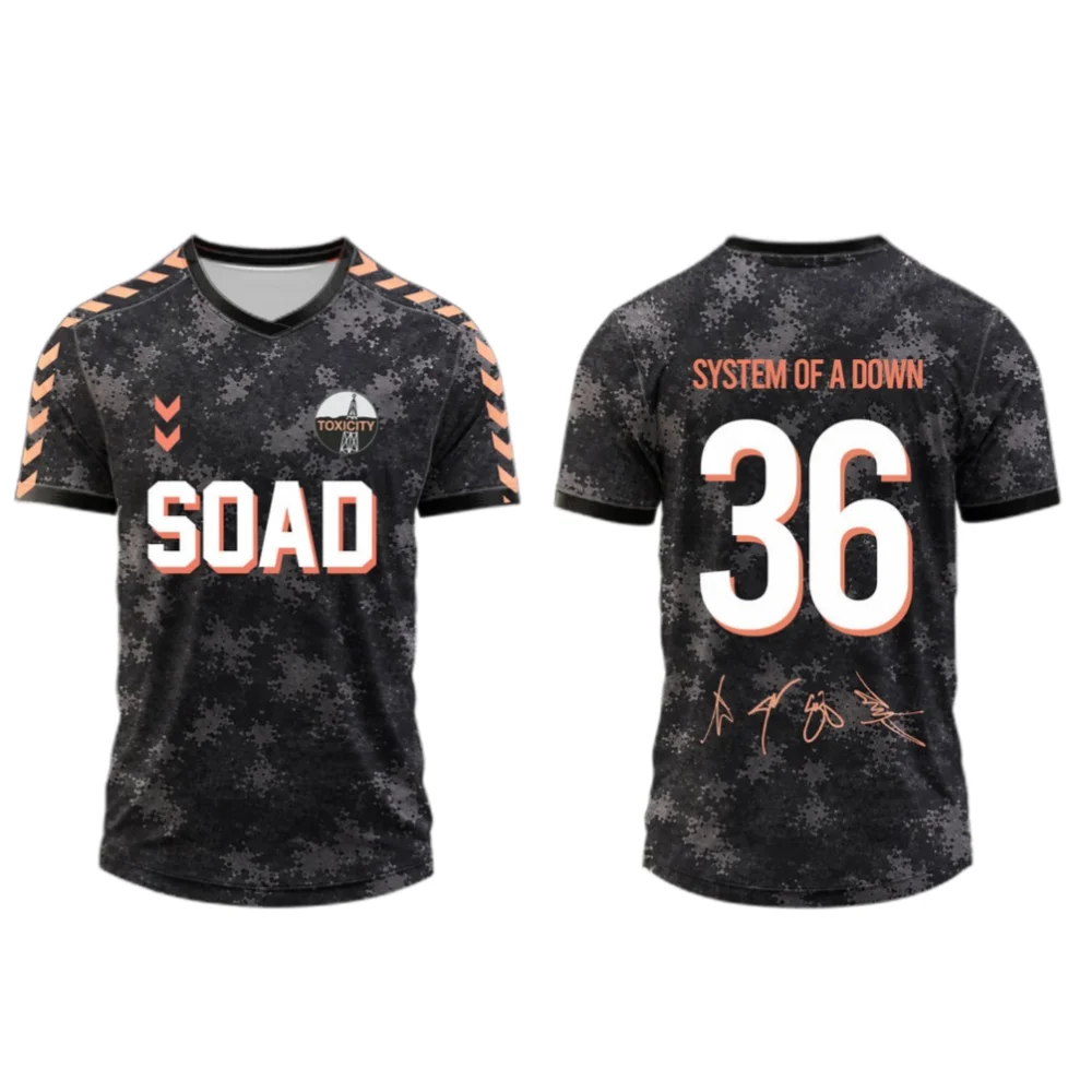 2026 System Of A Down SOAD Toxicity Heavy Metal Rock Band Jersey 36 Number Adult Kids Short Sleeve Quick-drying T-Shirt Summer