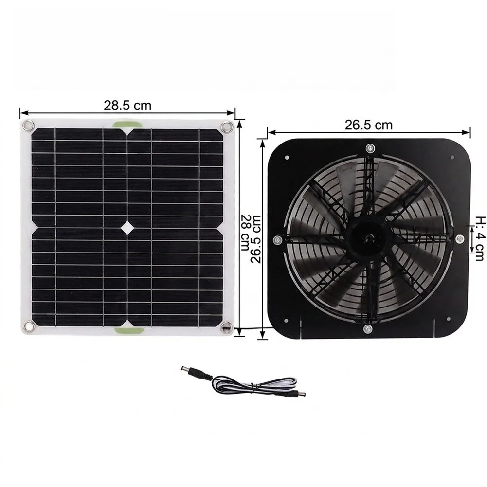 For Livestock Ventilation Black Solar Cooling Fan Solar Panel Cooling Fan Weather Resistant Motor Coated PCB Board