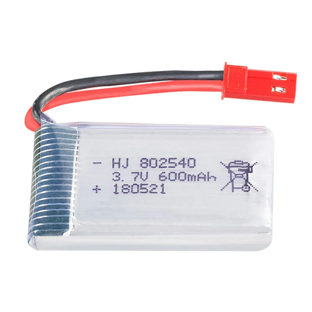 2pcs/Lot 3.7V 600mAH Lipo Battery 802540 For 509W DFD F161 RC Quadcopter Drone Spare Part 3.7v Lipo JST Plug