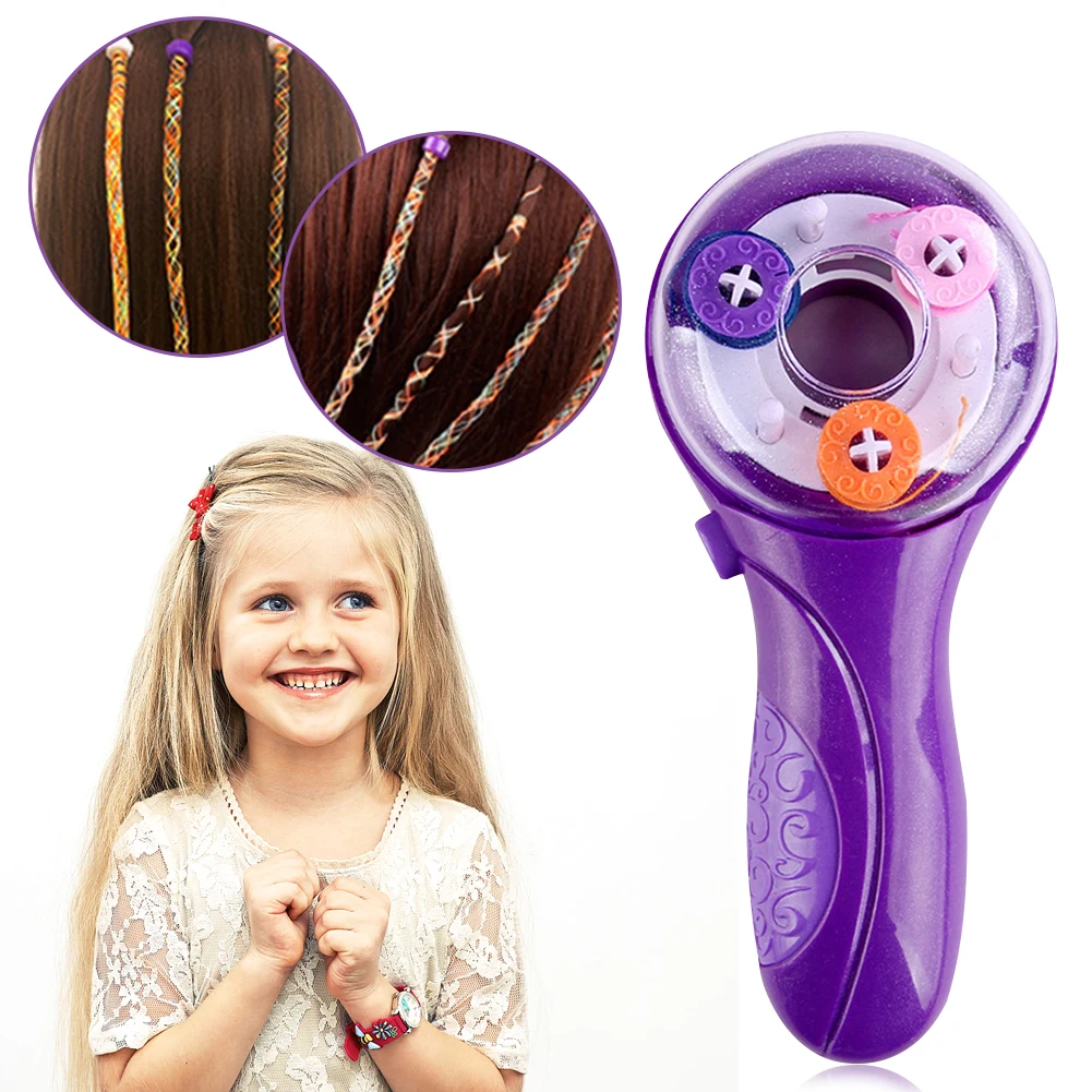 Kit de trenzador de pelo eléctrico DIY, herramienta de decoración del cabello para niña, trenzador de pelo automático, juguete de salón con gancho para el pelo, regalo de goma para niños