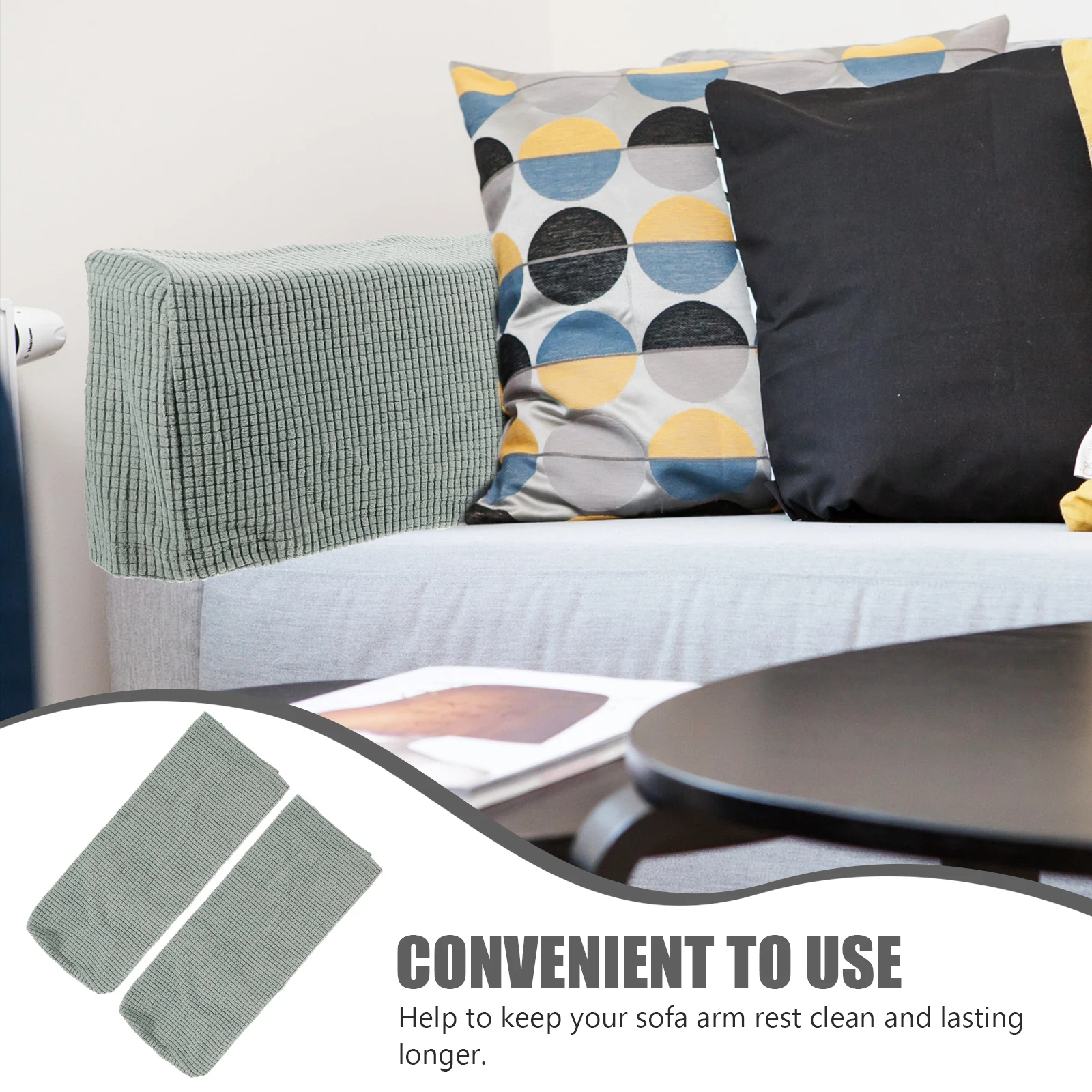 

2pcs Shaggy Fleece Sofa Covers Soft Elastic Protector For Home Office Skin-Friendly Universal Fit Couch Armrest Cover