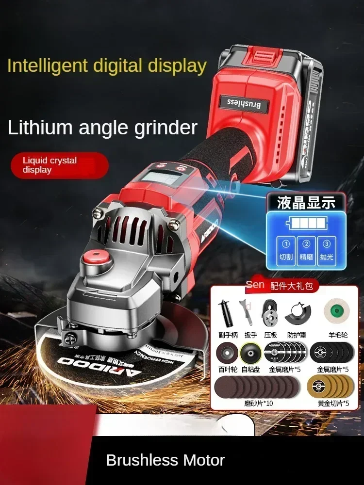 Amoladora angular compacta de litio sin escobillas con funciones de pulido y corte