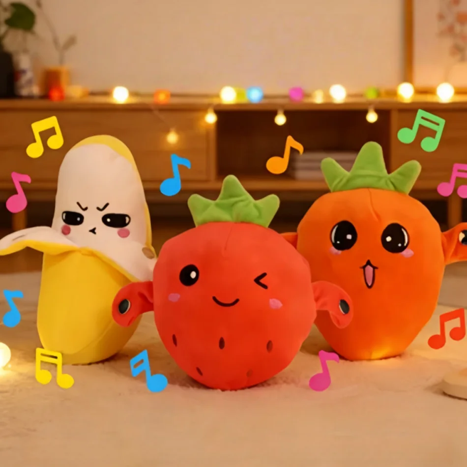 Creative Peculiar Music Rhythm Parent-child Interactive Plush Doll Banana Fruit Induction Toy Cultivate Music Perception Abilift