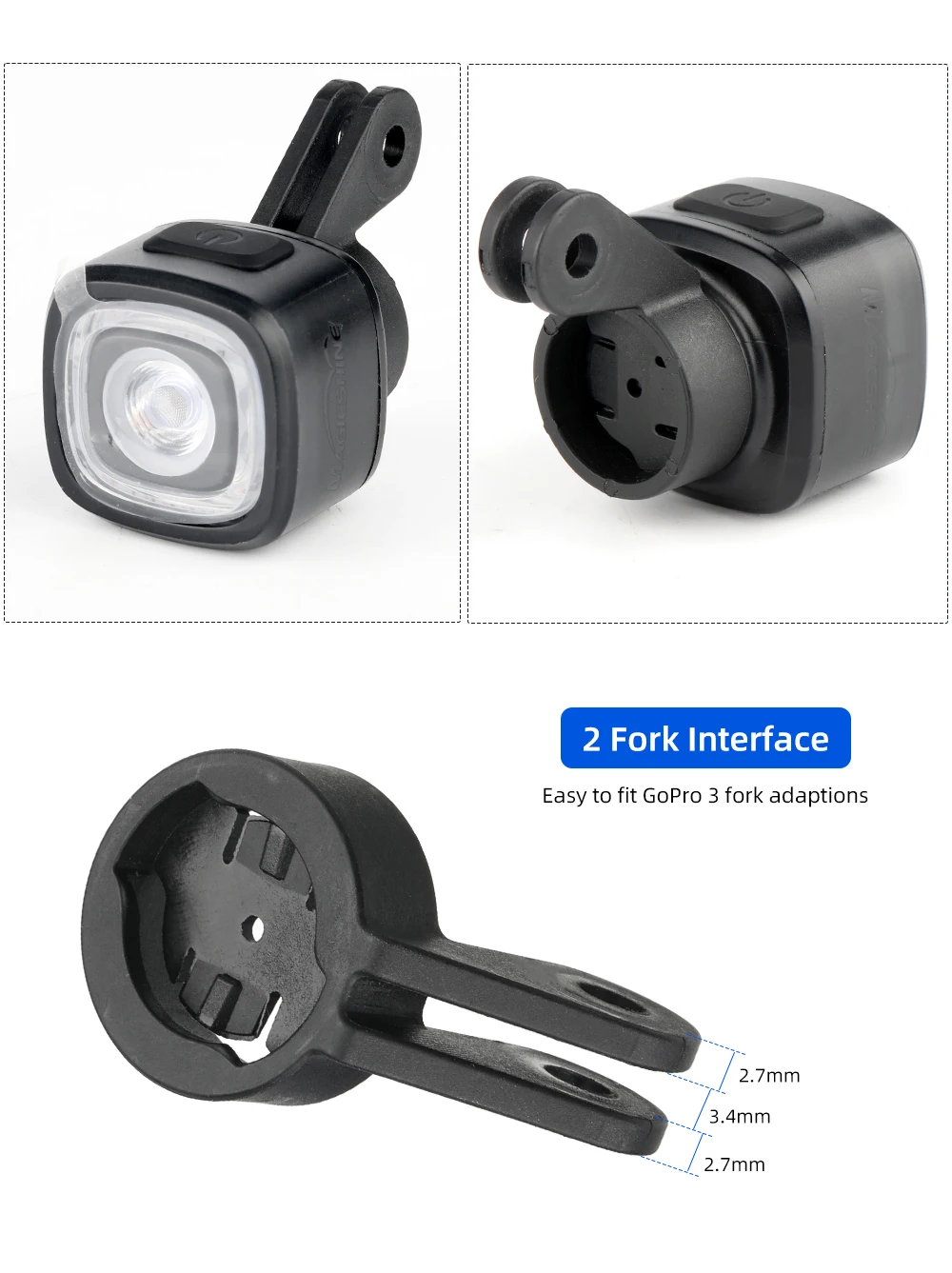 Deemount-Lichthalter für Magicshine RN120 SEEMEE 60 100 180 200 300 Rücklicht mit GoPro-Anpassung MTB-Fahrradsattelhalterung – Detail 5