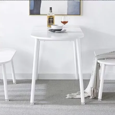 Indoor Furniture Semi Circle Dining Table Against Wall with Adjustable Feet Easy Assembly