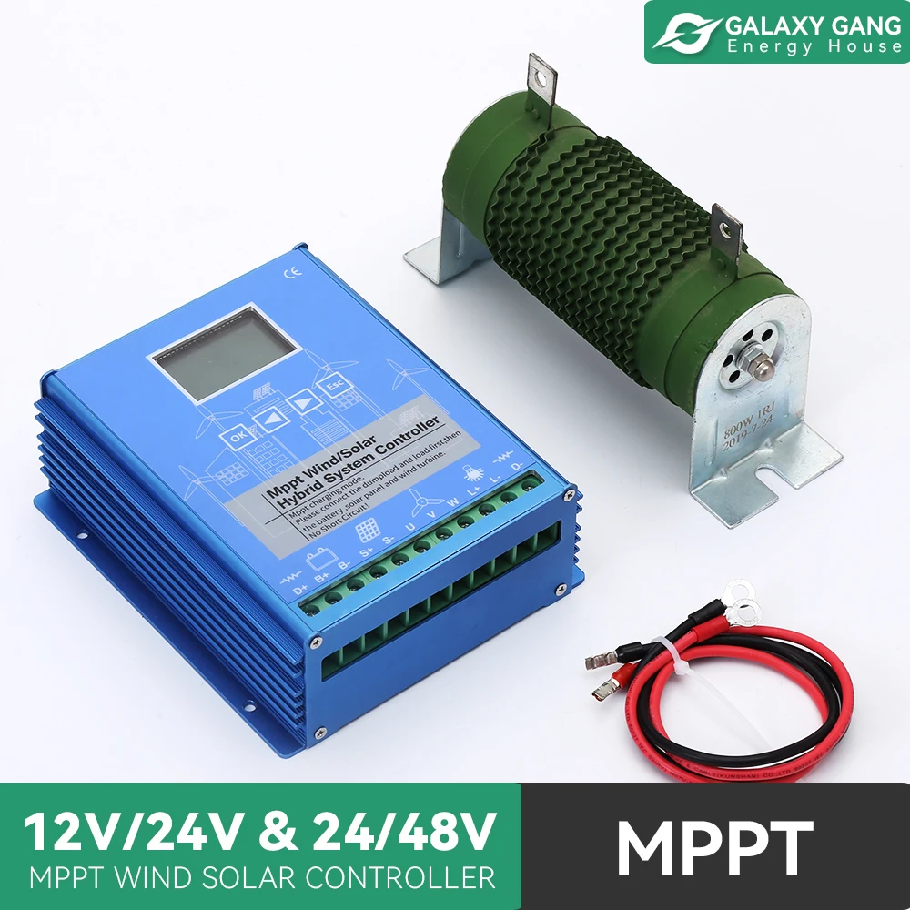 

MPPT Charge Controller Solar & Wind Hybrid System 2000W 3000W 12v 24v & 24v 48v Auto Regulator Home Use Windmill Generator