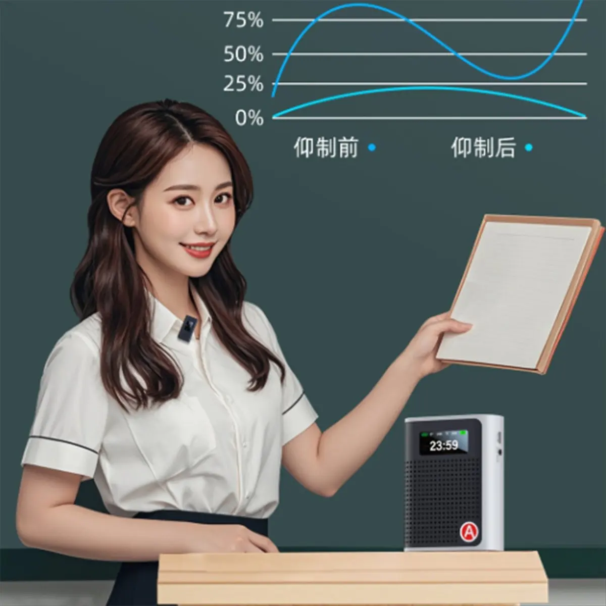 【DT56】Digital Display Wireless Collar Amplifier Little Bee Multi-Function Portable Speaker Amplifier for Teacher Tour Guide