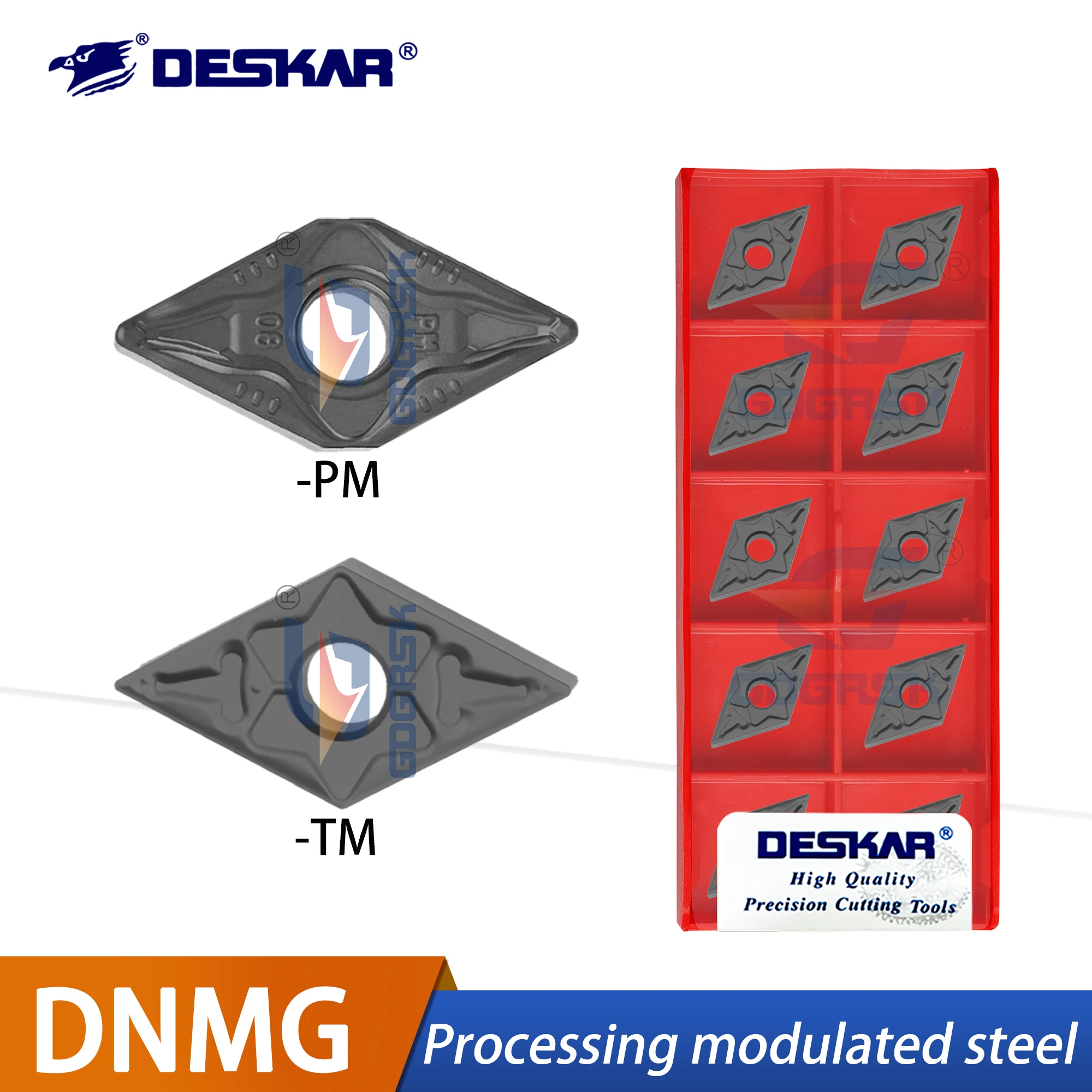 

DESKAR 100% Original Lathe Outer Circle Turning Blade DNMG150404/08-TM DNMG150608-PM LF9118 Rhombus Stainless Steel Cutting Tool