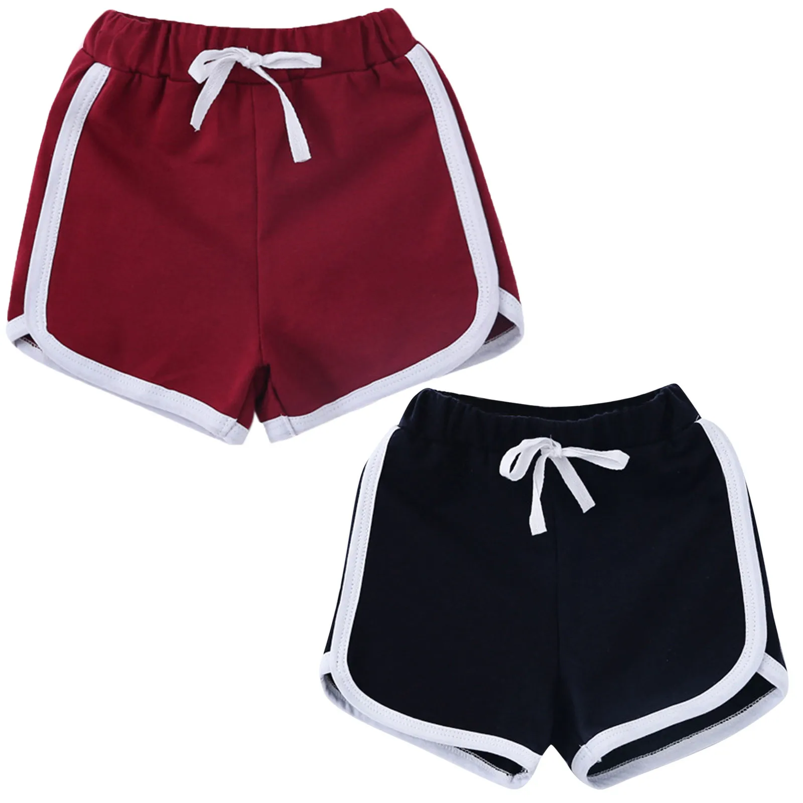 2 Pack Yoga Shorts Kids Drawstring Waist Sport Shorts Girls Boys Summer Active Shorts Children Casual Wear Summer Active 2026 T1