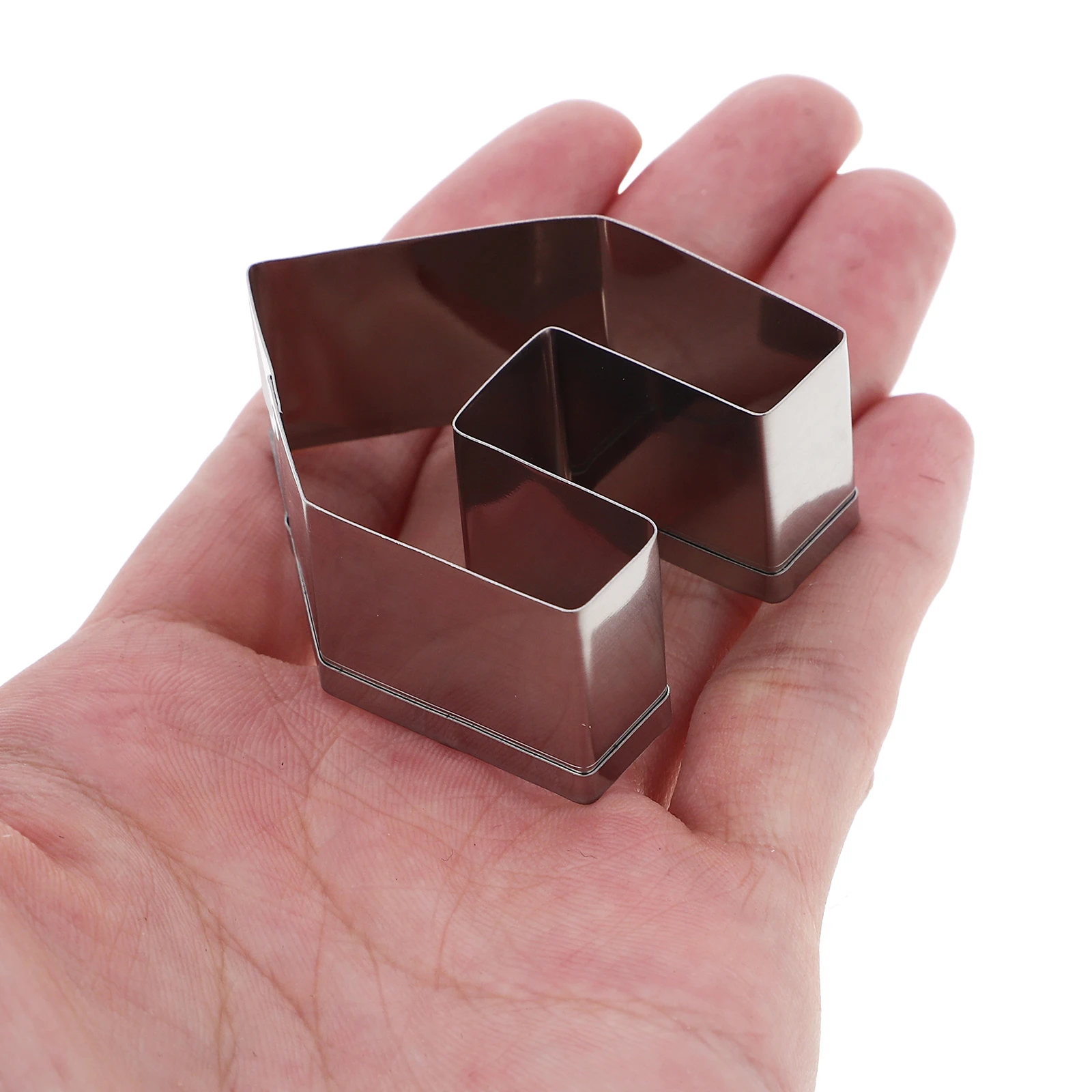 

3 pcs House Shape Cookie Cutter Set Stainless Steel Mini Gingerbread Biscuit Mold For Sugar Cookies Chocolate Fondant 4.5Cm