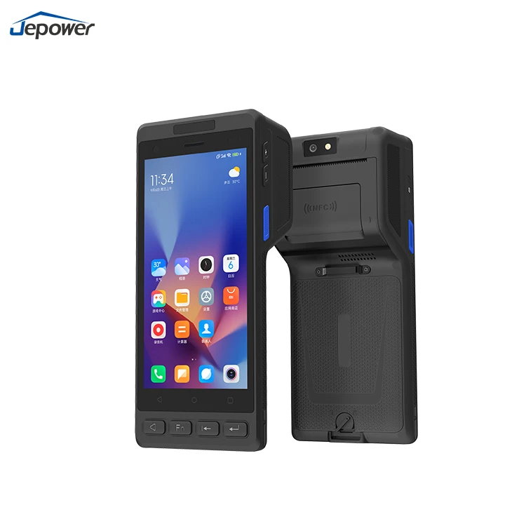 Android 14 Robustes Parkticket-PDA-Terminal Handgerät mit Integriertem 1D 2D Barcode-Scanner Thermodrucker auf Lager