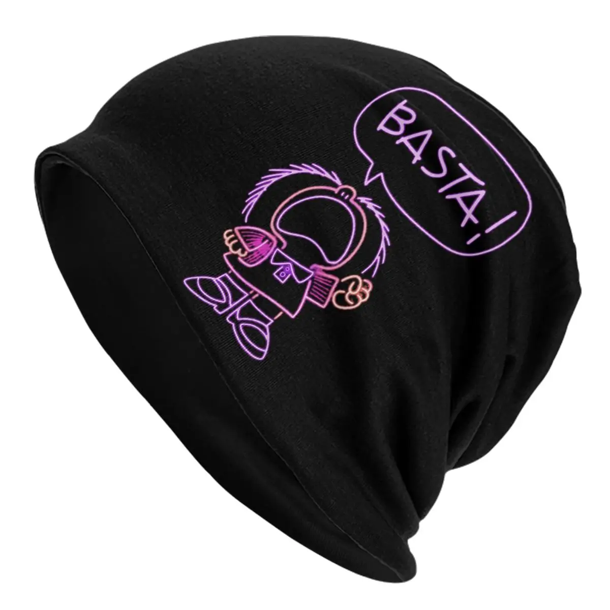 Unisex Mafalda Neon Basta Beanies Hats Merchandise New Arrival Cute Thermal Elastic Bonnet Knitting Hats