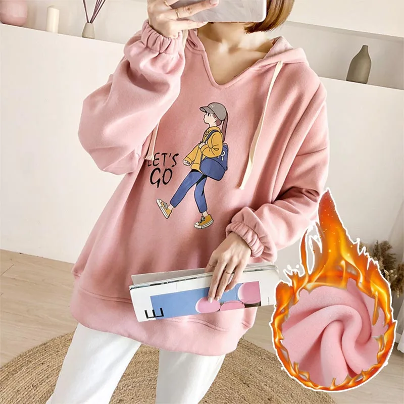 Maternity Breastfeeding Clothes Sweatshirt Embroidery For Nursing Mothers Hoodies Pregnancy Clothes Winter Maternity Clothes