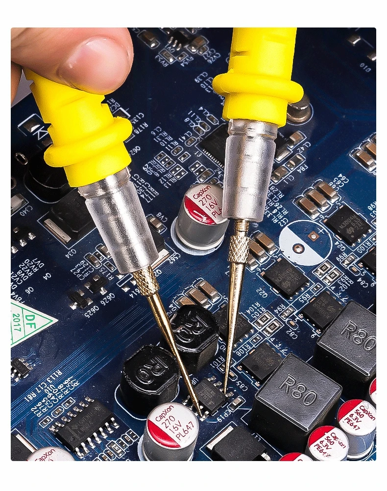 Präzise, scharfe Messleitungen für Multimeter, flexible Silikonkabel, austauschbare Kupferspitzen, elektrisches Testkabel-Set. – Detail 4