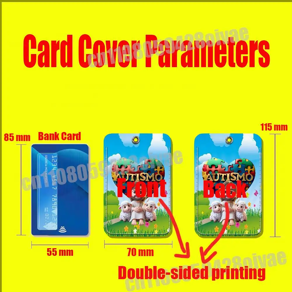 イエス自閉症サポートパズル ID クリップ用クレジット銀行アクセスウォーターカードホルダーカバー装飾バッグキーホルダー