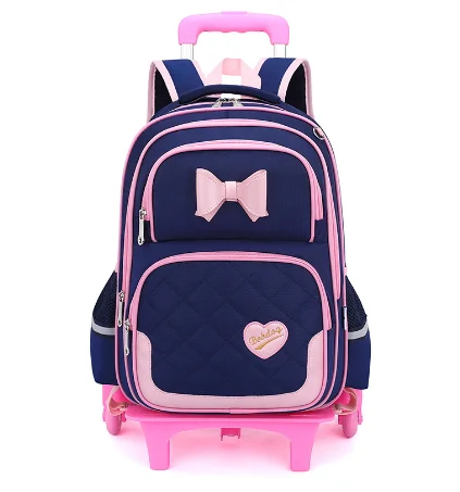 

School trolley backpack bag for girls School Rolling Backpacks For Girls School Bags with Wheels Wheeled Backpack for student