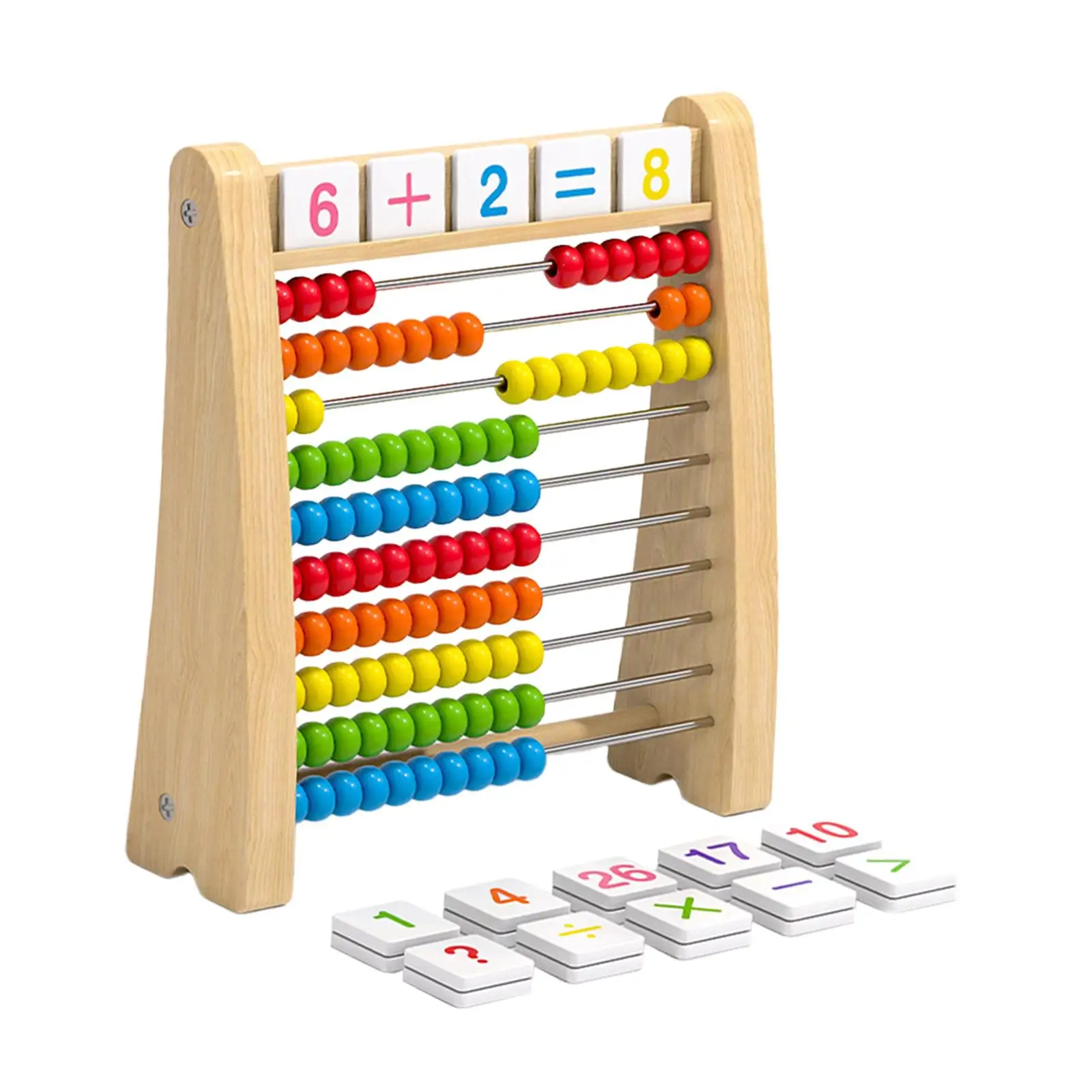 Conjunto de dez quadros de ábaco de madeira Montessori para meninos meninas crianças elementares