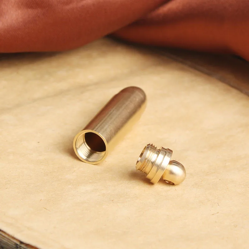 Brass Bullet Keychain Pendant Hollow Twistable Bullet Shell Storage Jar Practical Pendant Small