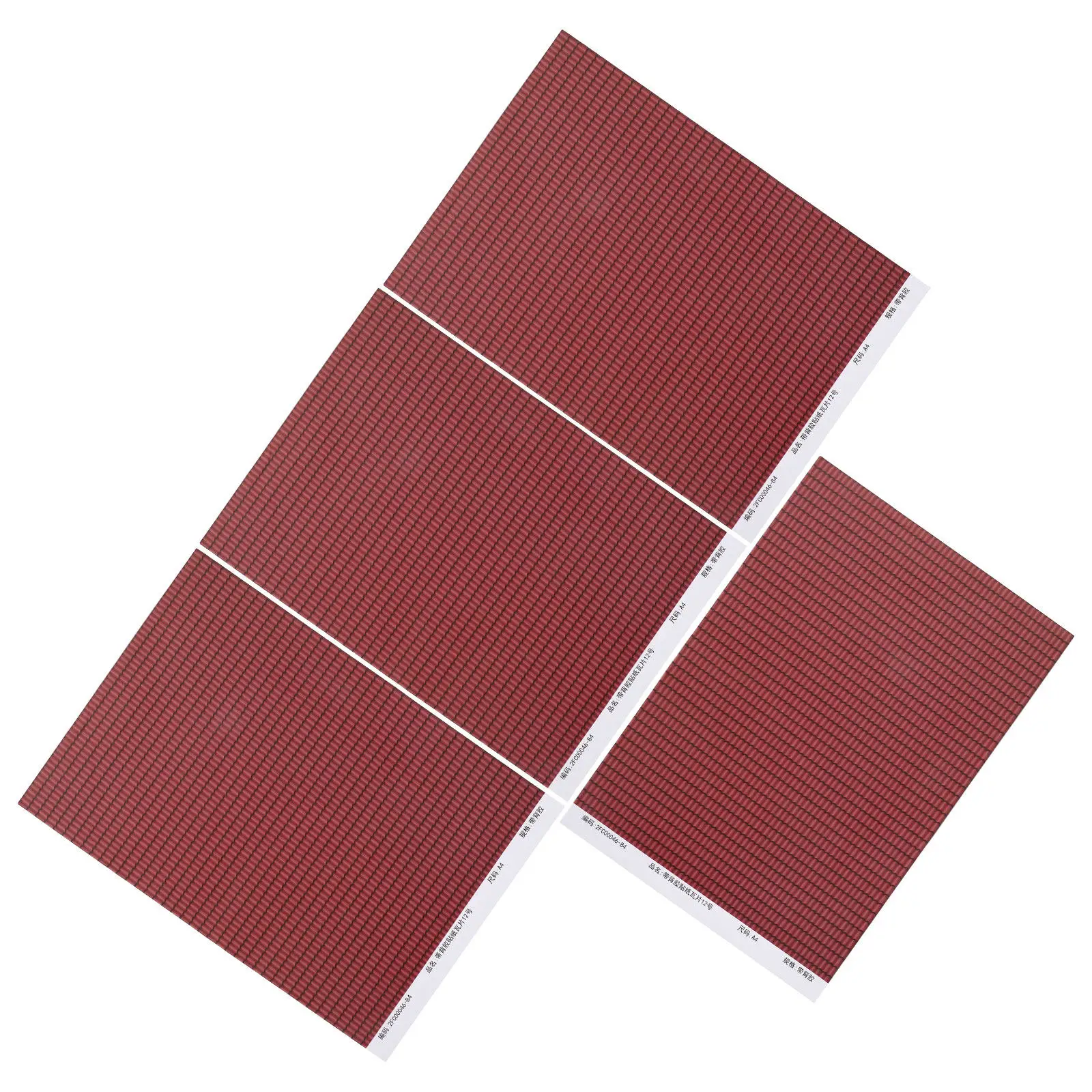 4Pcs Miniature Roof Tile Stickers Self-Adhesive Waterproof Vibrant Texture for Dollhouse Furniture Decor Supplies Creative Mini