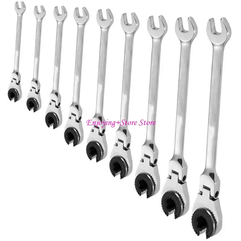 

G6DA 72Teeth Ratcheting Combination Wrench Flexible Head Spanner OpenEnd Wrench