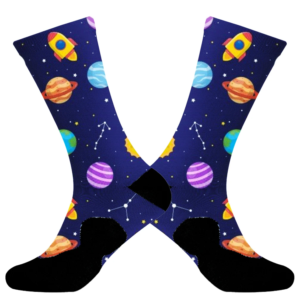 2024 neue Cartoon Socken Socken rutsch feste atmungsaktive Fahrrads ocken Kompression Rad socken Fahrrad Flotte Renn socken Männer und Frauen