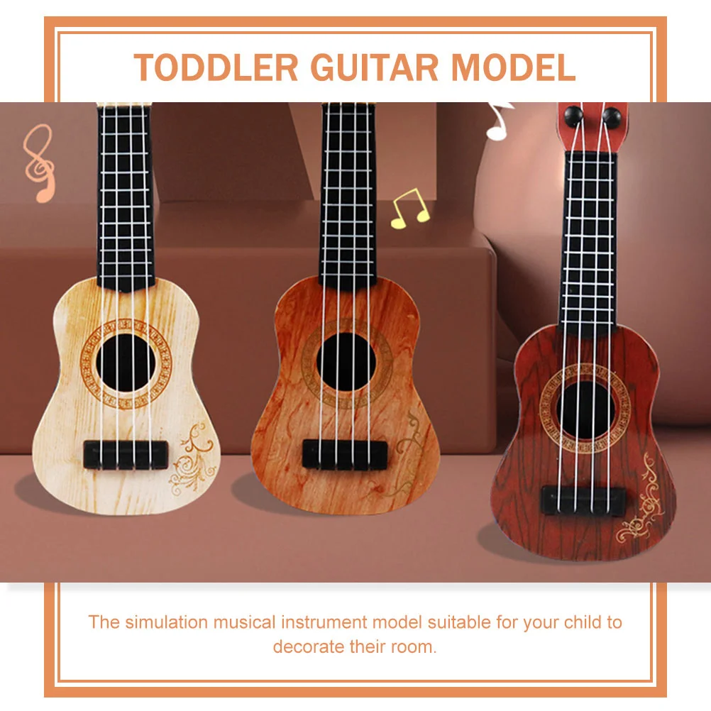 2 Pcs Toddler Mini Ukulele Kids Acoustic Guitar Plastic Musical Learning Toy Instrument