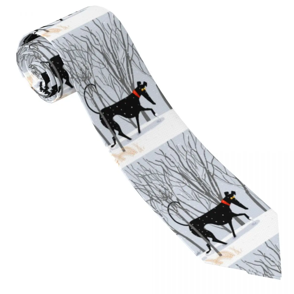 Custom Winter Hound Fashion Tie Mens Mens Suit Tie Greyhound Whippet Sighthound Dog For Thanksgiving Day