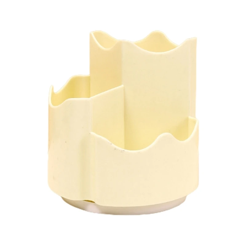 360° Rotating 3 Compartments Pen Holder Stand for Desk Pencil Cup Pot Desk Makeup Brush Holder